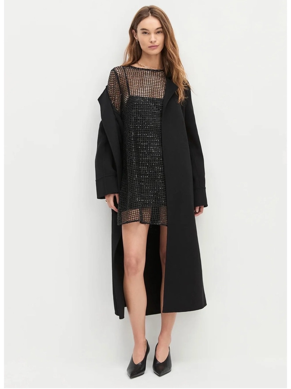 Windsor mesh dress with black little crystals